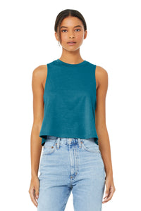 BELLA+CANVAS  Women's Racerback Cropped Tank - Heather Deep Teal