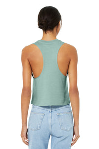 BELLA+CANVAS  Women's Racerback Cropped Tank - Heather Dusty Blue Back
