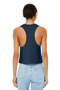 BELLA+CANVAS  Women's Racerback Cropped Tank - Heather Navy Back