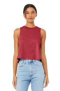 BELLA+CANVAS  Women's Racerback Cropped Tank - Heather Red