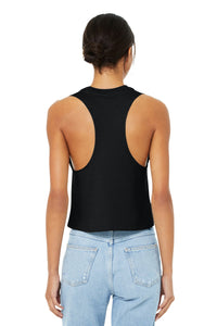 BELLA+CANVAS  Women's Racerback Cropped Tank - Solid Black Blend Back