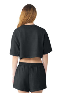 BELLA+CANVAS Women's Heavyweight Garment-Dyed Cropped Tee BC6882GD - Washed Black Back