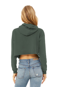 BELLA+CANVAS  Women's Sponge Fleece Cropped Fleece Hoodie - Military Green Back