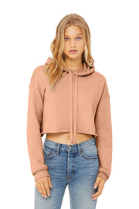 BELLA+CANVAS  Women's Sponge Fleece Cropped Fleece Hoodie - Peach