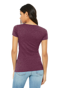 BELLA+CANVAS  Women's Triblend Short Sleeve Tee - Maroon Triblend Back