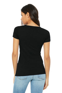 BELLA+CANVAS  Women's Triblend Short Sleeve Tee - Solid Black Triblend Back