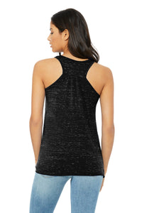 BELLA+CANVAS  Women's Flowy Racerback Tank - Black Marble Back