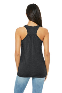 BELLA+CANVAS  Women's Flowy Racerback Tank - Dark Grey Heather Back