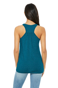 BELLA+CANVAS  Women's Flowy Racerback Tank - Heather Deep Teal Back