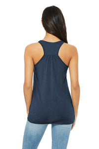 BELLA+CANVAS  Women's Flowy Racerback Tank - Heather Navy Back