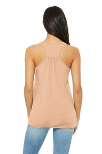 BELLA+CANVAS  Women's Flowy Racerback Tank - Peach Slub Back