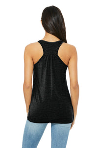 BELLA+CANVAS  Women's Flowy Racerback Tank - Solid Black Slub Back