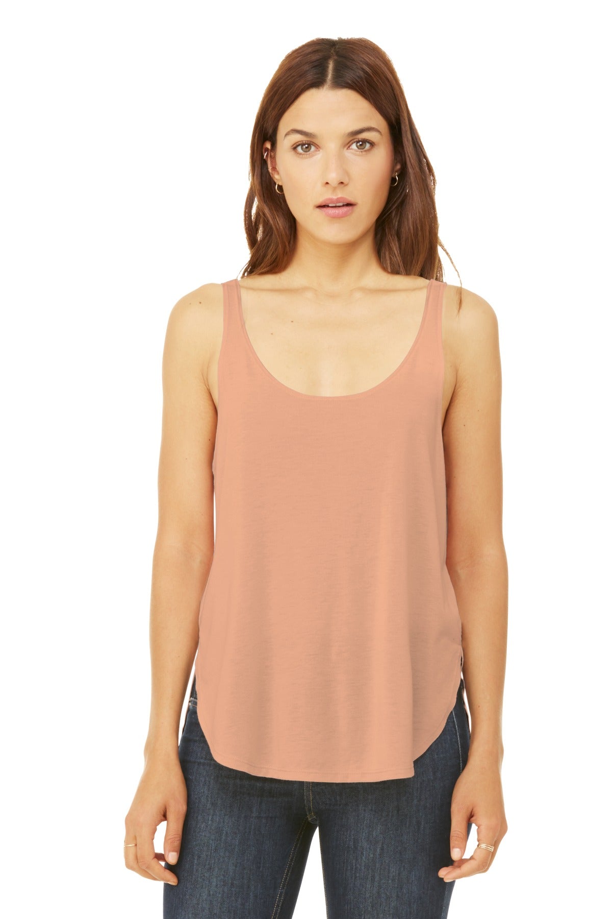 DISCONTINUED BELLA+CANVAS  Women's Flowy Side-Slit Tank - Peach