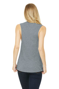 BELLA+CANVAS  Women's Flowy Scoop Muscle Tank - Athletic Heather Back