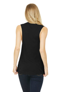 BELLA+CANVAS  Women's Flowy Scoop Muscle Tank - Black Back