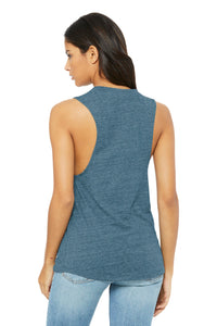 BELLA+CANVAS  Women's Flowy Scoop Muscle Tank - Denim Slub Back