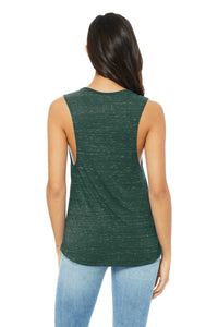 BELLA+CANVAS  Women's Flowy Scoop Muscle Tank - Forest Marble Back