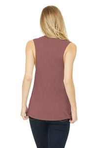 BELLA+CANVAS  Women's Flowy Scoop Muscle Tank - Mauve Back