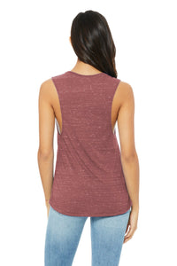 BELLA+CANVAS  Women's Flowy Scoop Muscle Tank - Mauve Marble Back