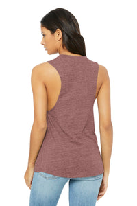 BELLA+CANVAS  Women's Flowy Scoop Muscle Tank - Mauve Slub Back