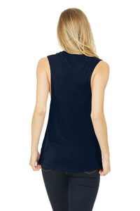 BELLA+CANVAS  Women's Flowy Scoop Muscle Tank - Midnight Back