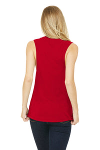 BELLA+CANVAS  Women's Flowy Scoop Muscle Tank - Red Back