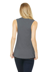 BELLA+CANVAS  Women's Flowy Scoop Muscle Tank - Storm Back