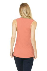 BELLA+CANVAS  Women's Flowy Scoop Muscle Tank - Sunset Back