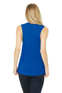 BELLA+CANVAS  Women's Flowy Scoop Muscle Tank - True Royal Back
