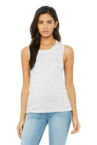 BELLA+CANVAS  Women's Flowy Scoop Muscle Tank - White Marble
