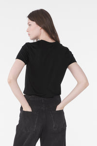 BELLA+CANVAS Women's Flowy Cropped Tee BC8882 - Black Back