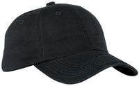 Port Authority Unstructured Brushed Twill Cap - Black