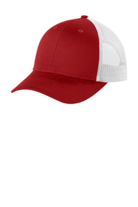 Port Authority  Low-Profile Snapback Trucker Cap C402LP - Flame Red/ White