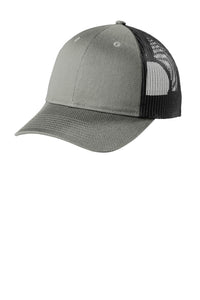 Port Authority  Low-Profile Snapback Trucker Cap C402LP - Heather Grey/ Black