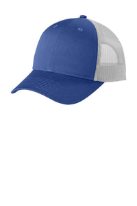 Port Authority  Low-Profile Snapback Trucker Cap C402LP - True Blue Heather/ Silver Mist
