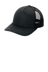 Port Authority Low-Profile Snapback 5-Panel Trucker Cap C405LP - Black/ Black