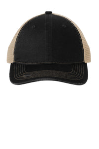 Port Authority Distressed Mesh Back Cap C600 - Black/ Khaki
