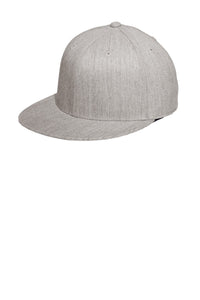 Port Authority Flexfit 210 Flat Bill Cap - Heather Grey