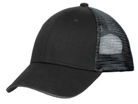 Port Authority Double Mesh Snapback Sandwich Bill Cap - Black/ Silver