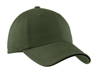Port Authority Sandwich Bill Cap with Striped Closure - Olive/ Black