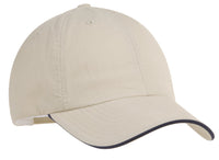 DISCONTINUED Port Authority Sandwich Bill Cap - Beige/ Navy