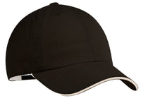 DISCONTINUED Port Authority Sandwich Bill Cap - Black/ Beige