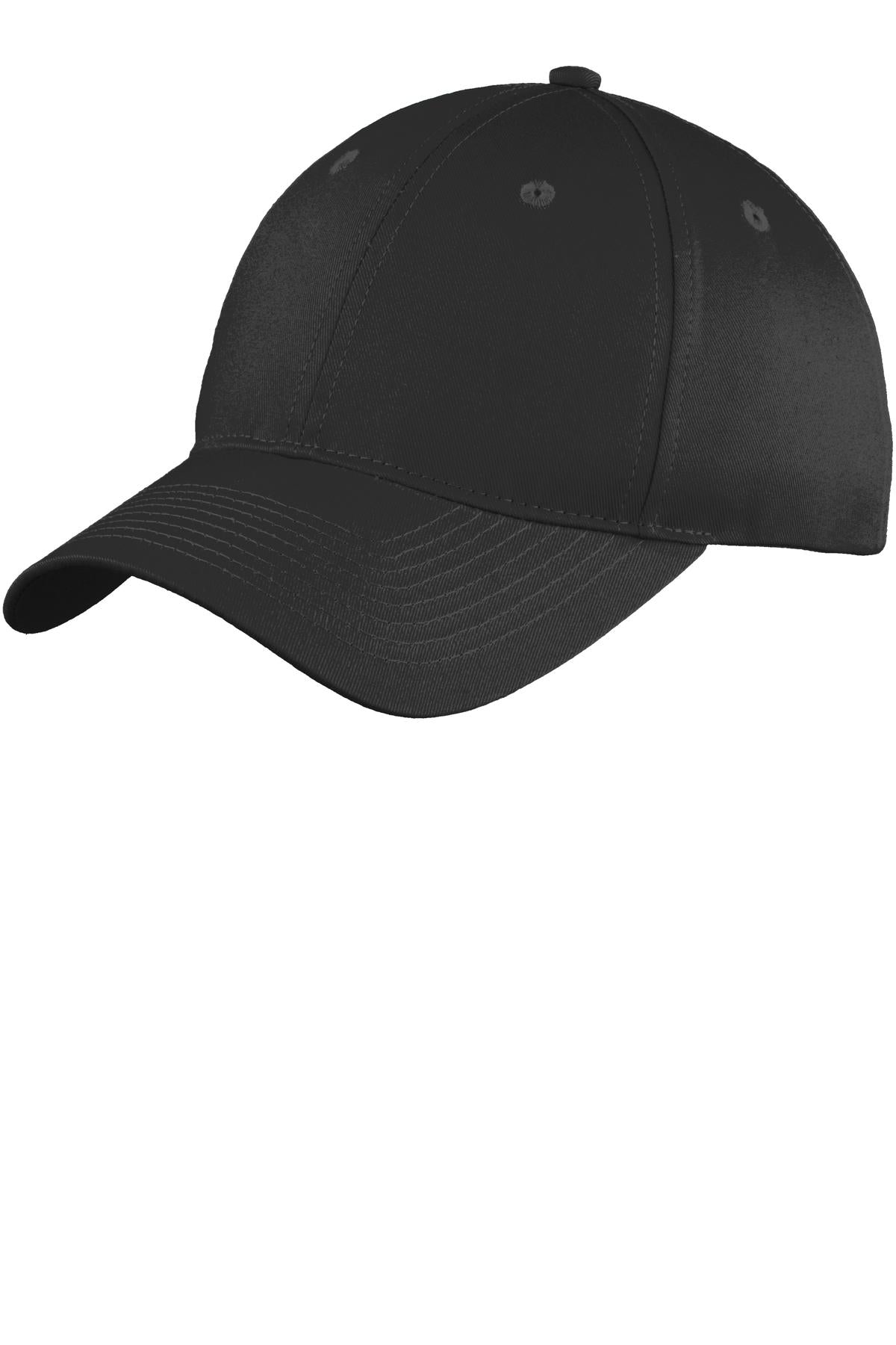 Port Authority Six-Panel Unstructured Twill Cap - Black