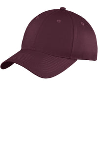 Port Authority Six-Panel Unstructured Twill Cap - Maroon