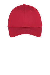 Port Authority Six-Panel Unstructured Twill Cap - True Red