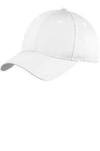 Port Authority Six-Panel Unstructured Twill Cap - White