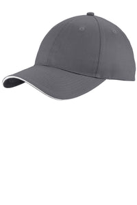 Port Authority Unstructured Sandwich Bill Cap - Charcoal/ White