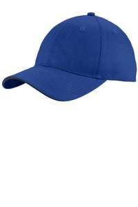 Port Authority Unstructured Sandwich Bill Cap - Royal/ Black