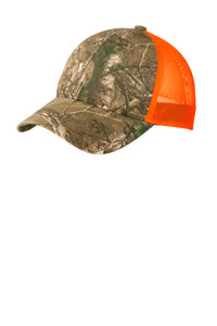 Port Authority Structured Camouflage Mesh Back Cap - Realtree Xtra/ Neon Orange