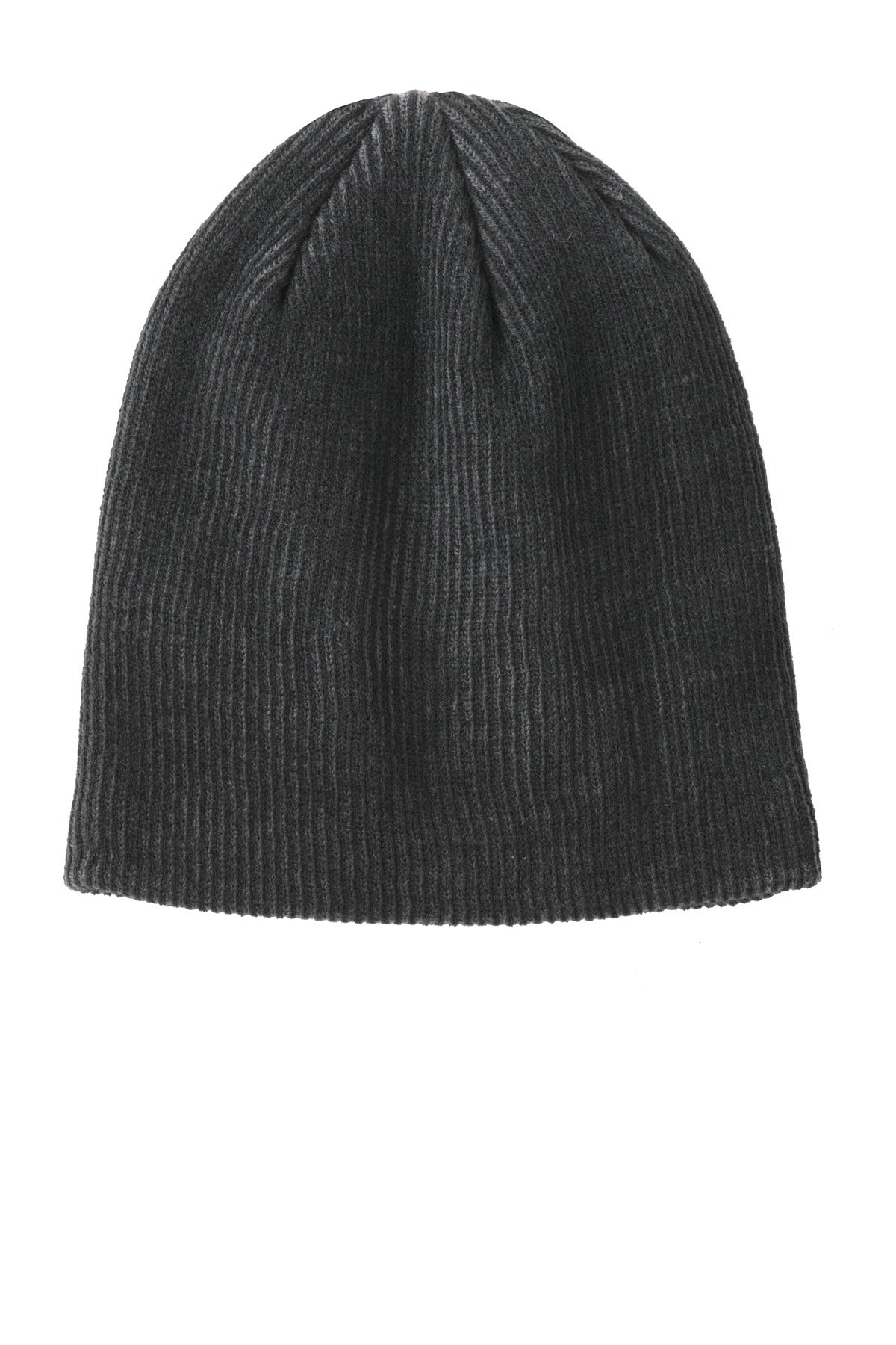 Port Authority Rib Knit Slouch Beanie - Black/ Iron Grey